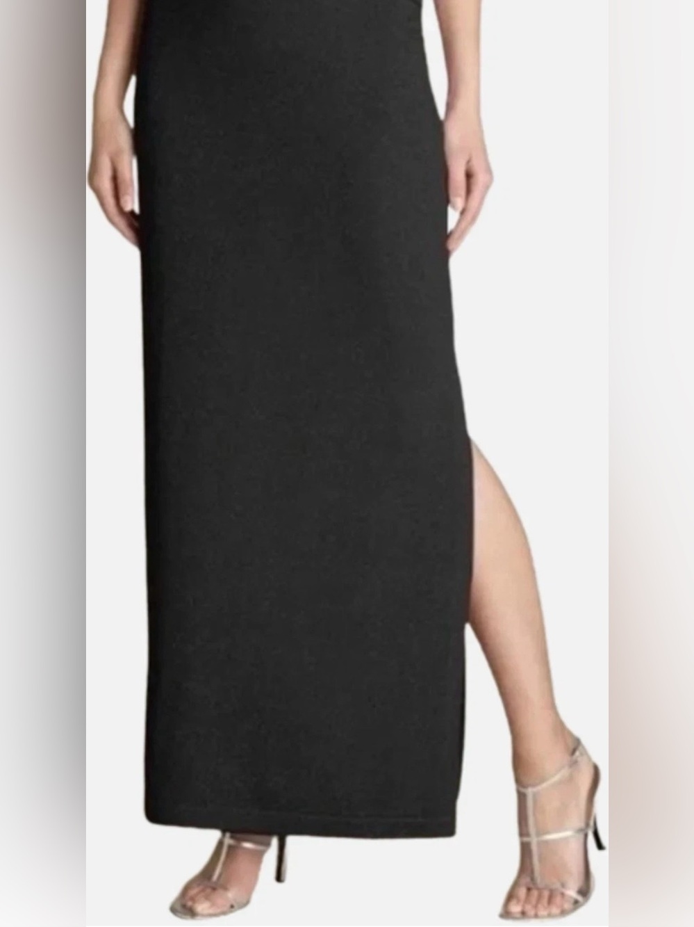 St. John Basics Santana Knot Long Maxi Skirt with Slit size 10